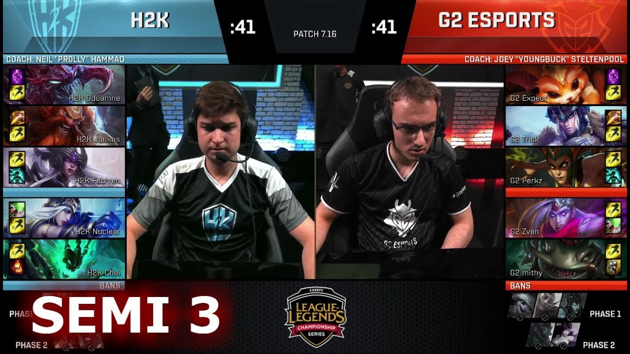 H2K Gaming vs G2 eSports | Game 3 Semi Finals S7 EU LCS Summer 2017 Play-Offs | H2K vs G2 G3