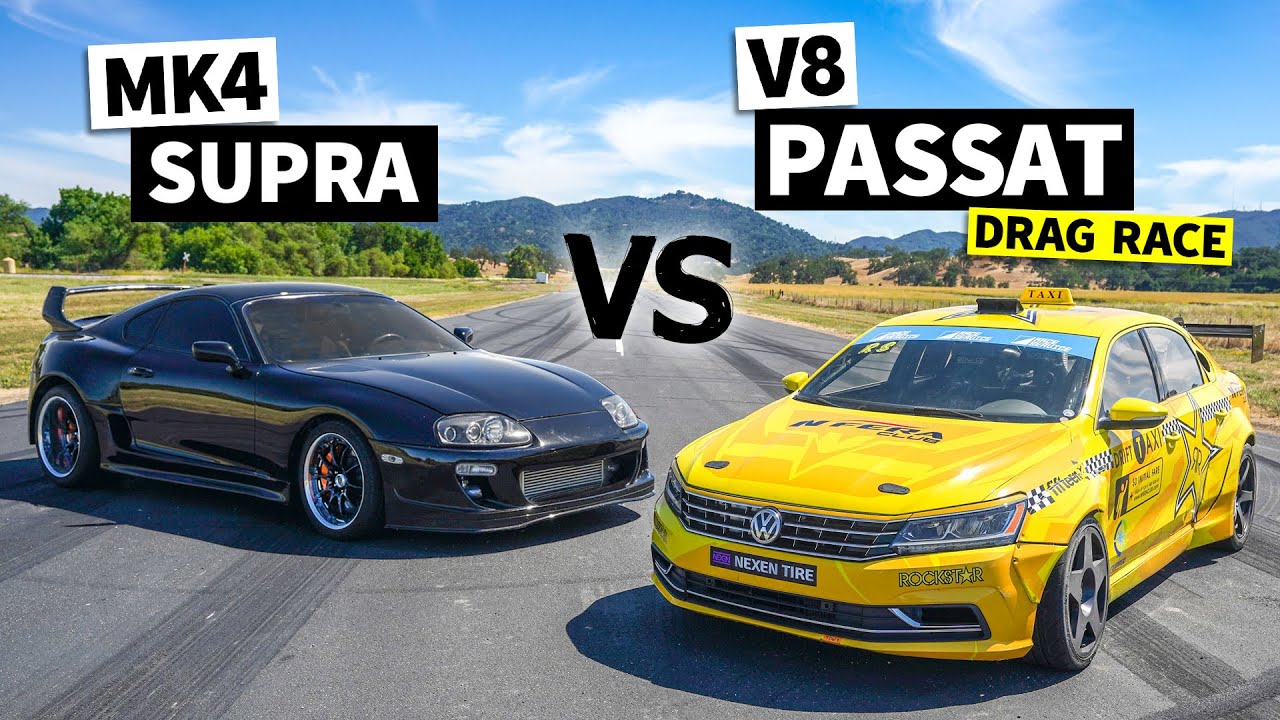 MKIV Supra vs the World’s Rowdiest LS7 Passat (with 8 to 1 Headers!)