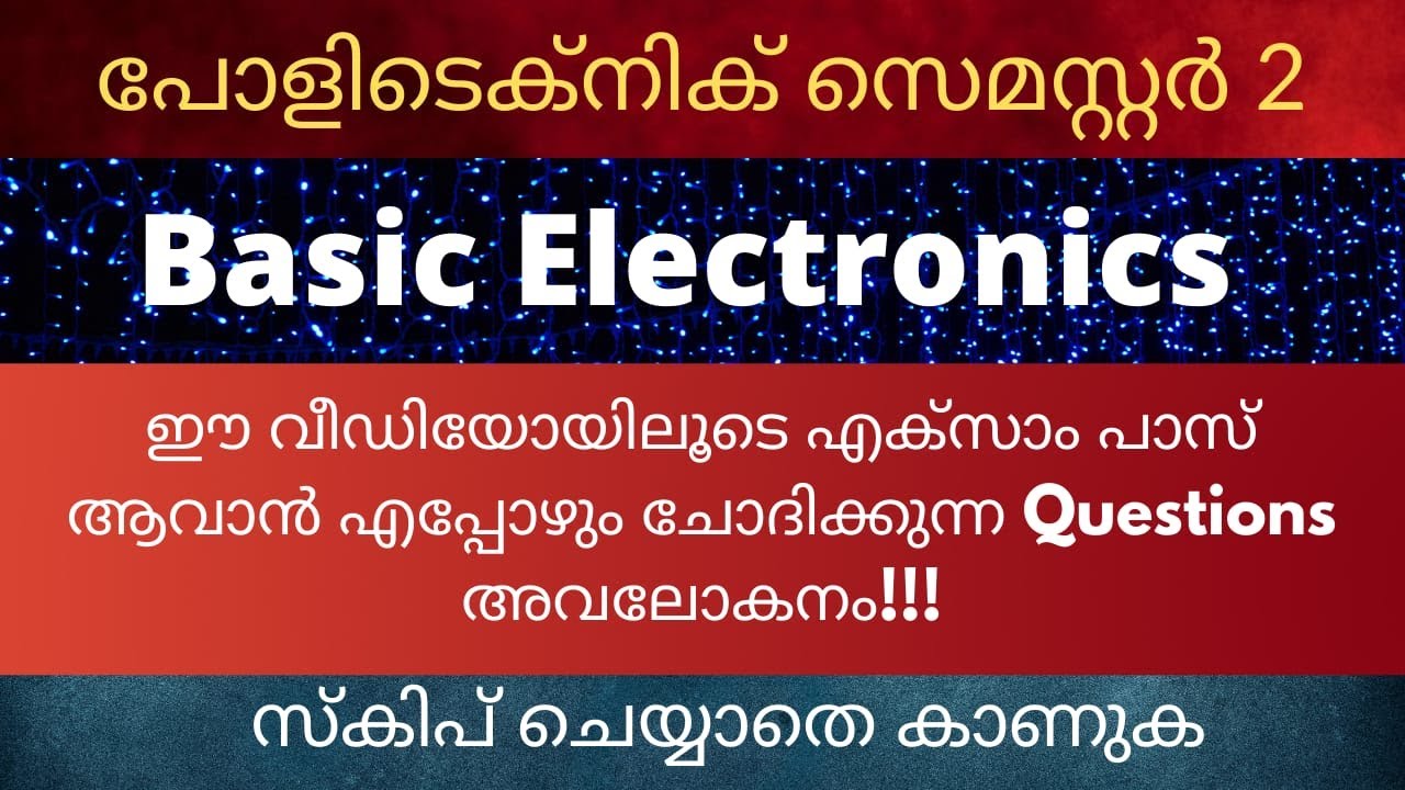 Polytechnic | Basic Electronics | semester 2 | Exam oriented | Important questions