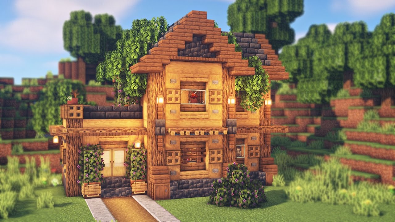 Minecraft | How to Build an Aesthetic Dark House | Tutorial