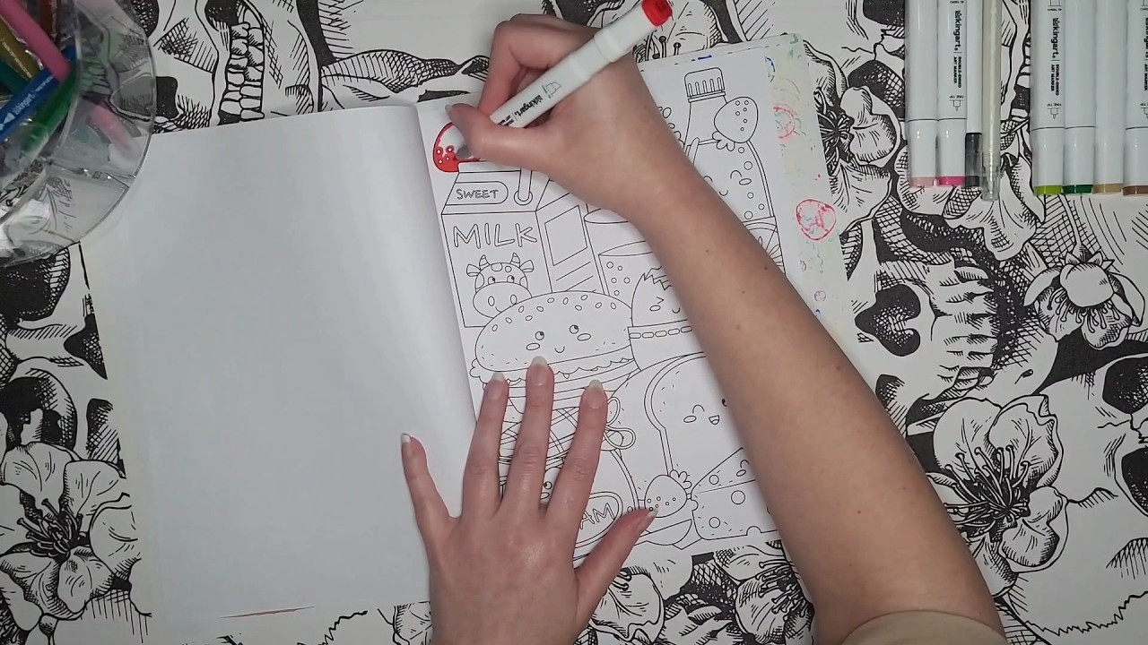 SIT WITH ME - Saturday - Full Page Coloring | Food & Drinks