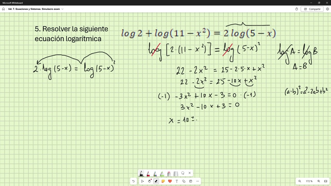 Vídeo 9  Ud 7 Ecuaciones  Examen 5 de 6