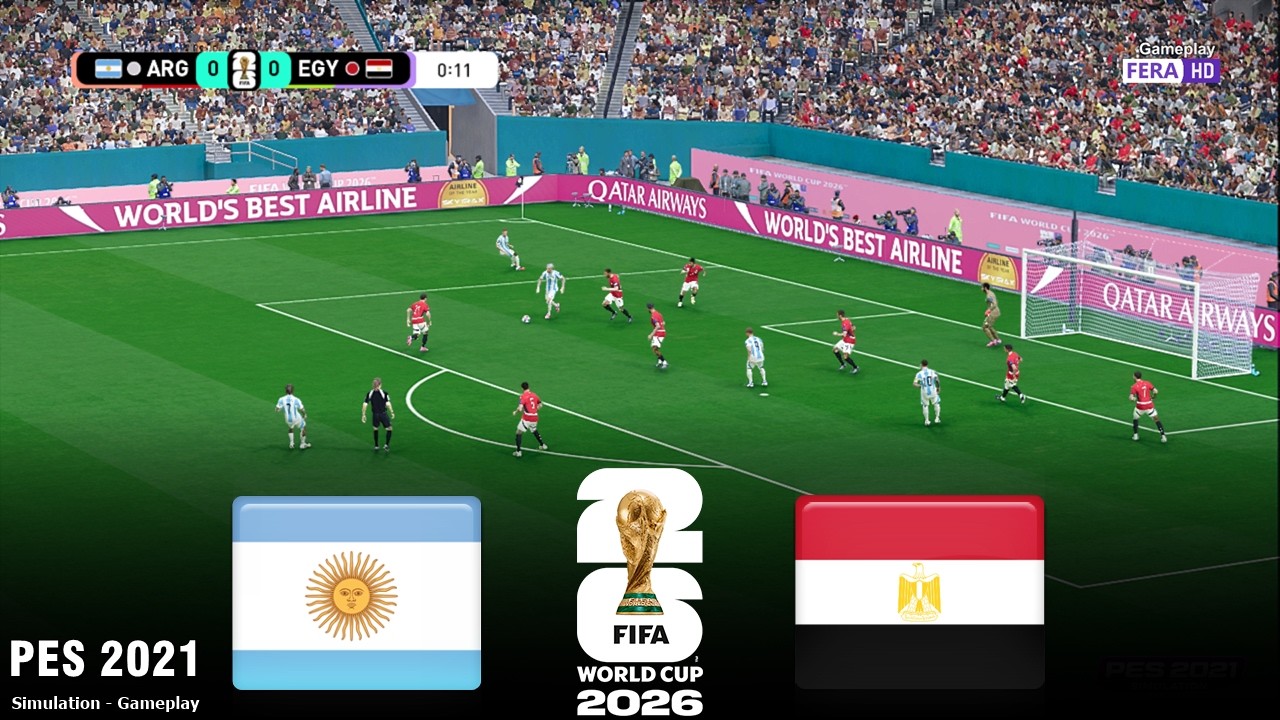 ARGENTINA vs EGYPT | World Cup 2026 | 07 July 2026 | Live SIMULATION PES 2021 Gameplay