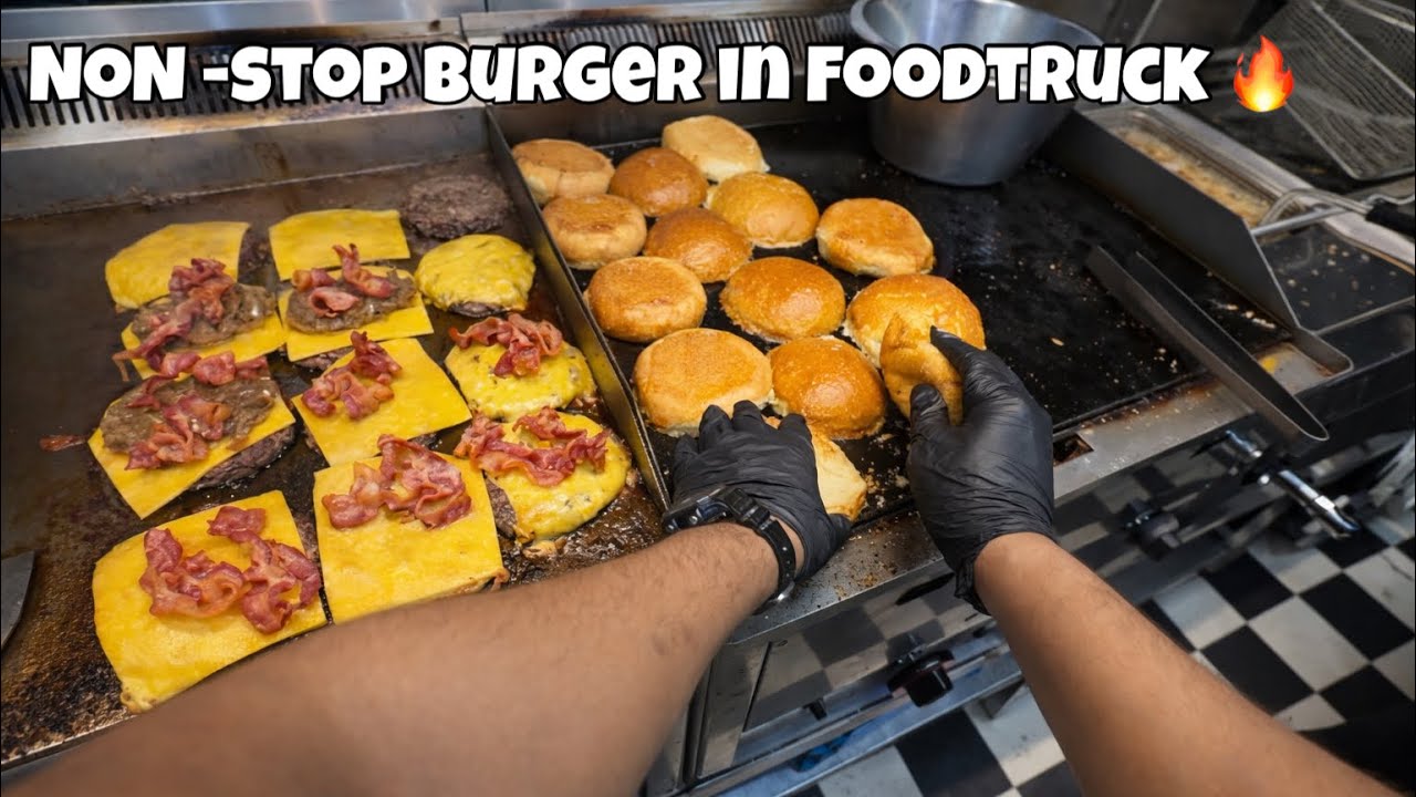 Non -stop Burger in the Foodtruck 🔥🍔/ Rush hour in the Foodtruck 
