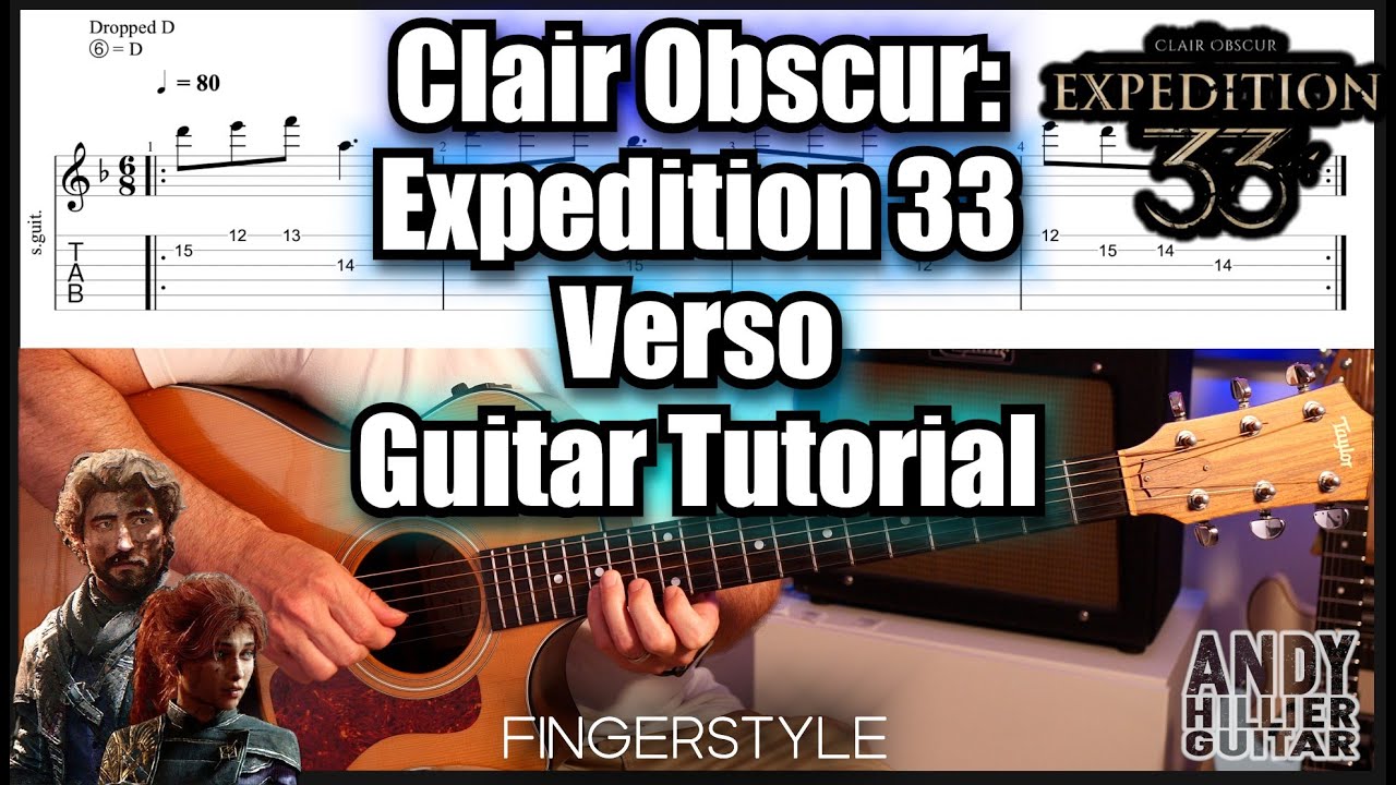 Clair Obscur: Expedition 33 – Verso | Учебное пособие по игре на гитаре фингерстайл (табы на экране)