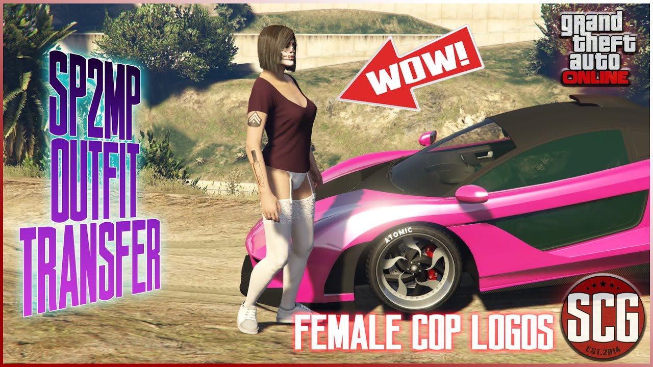 GTA 5 Online - SP2MP OUTFIT TRANSFER - FEMALE COP LOGOS...By SCG!
