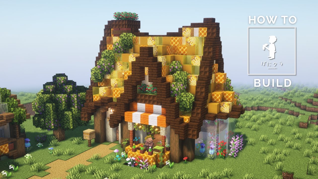 【マインクラフト】かわいいファンタジーなお花屋さんの作り方