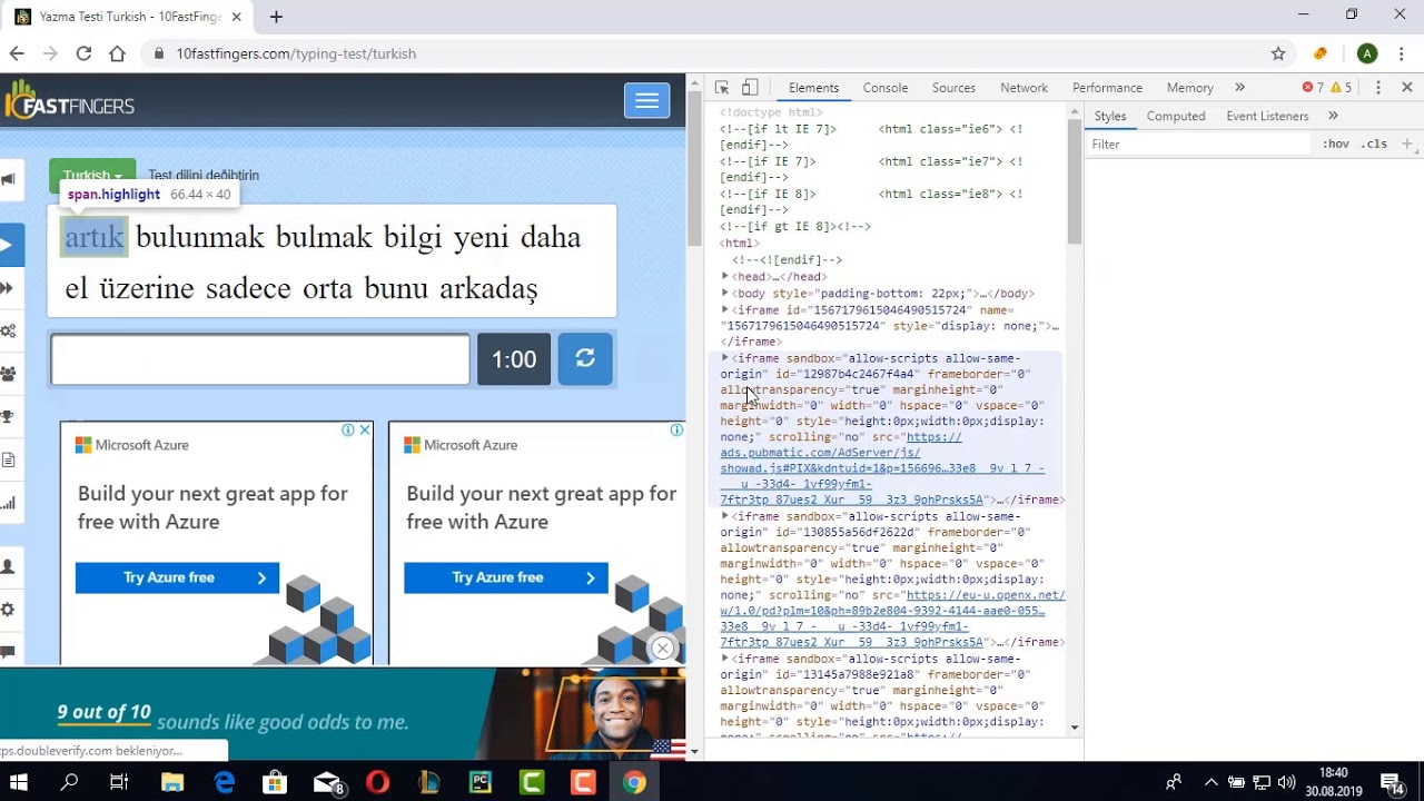 Python ve Selenium ile 10FastFinger Bot Yazılımı