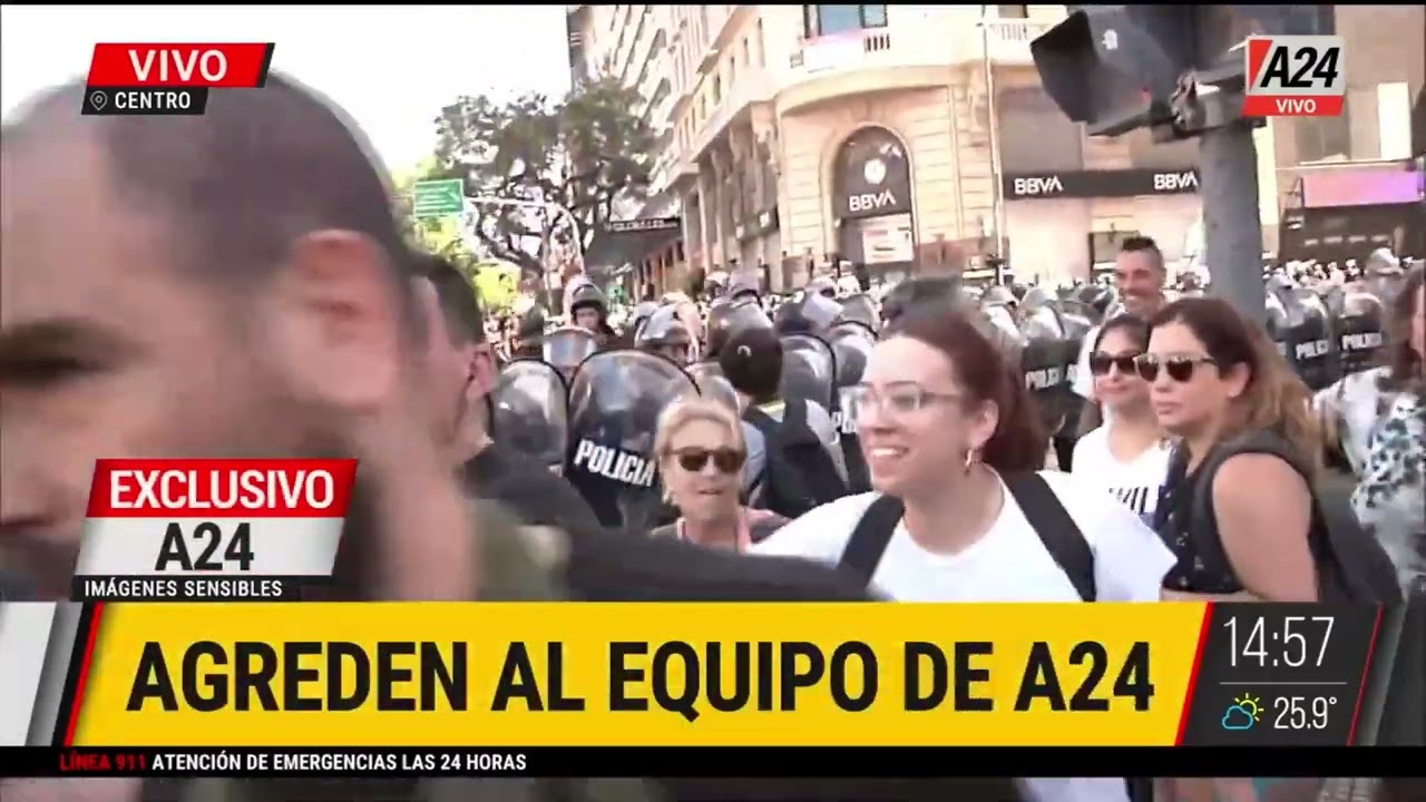 TENSIÓN TRAS LA MARCHA DE LA CGT: CORRIDAS, BOTELLAZOS E INSULTOS - HAY 4 DETENIDOS