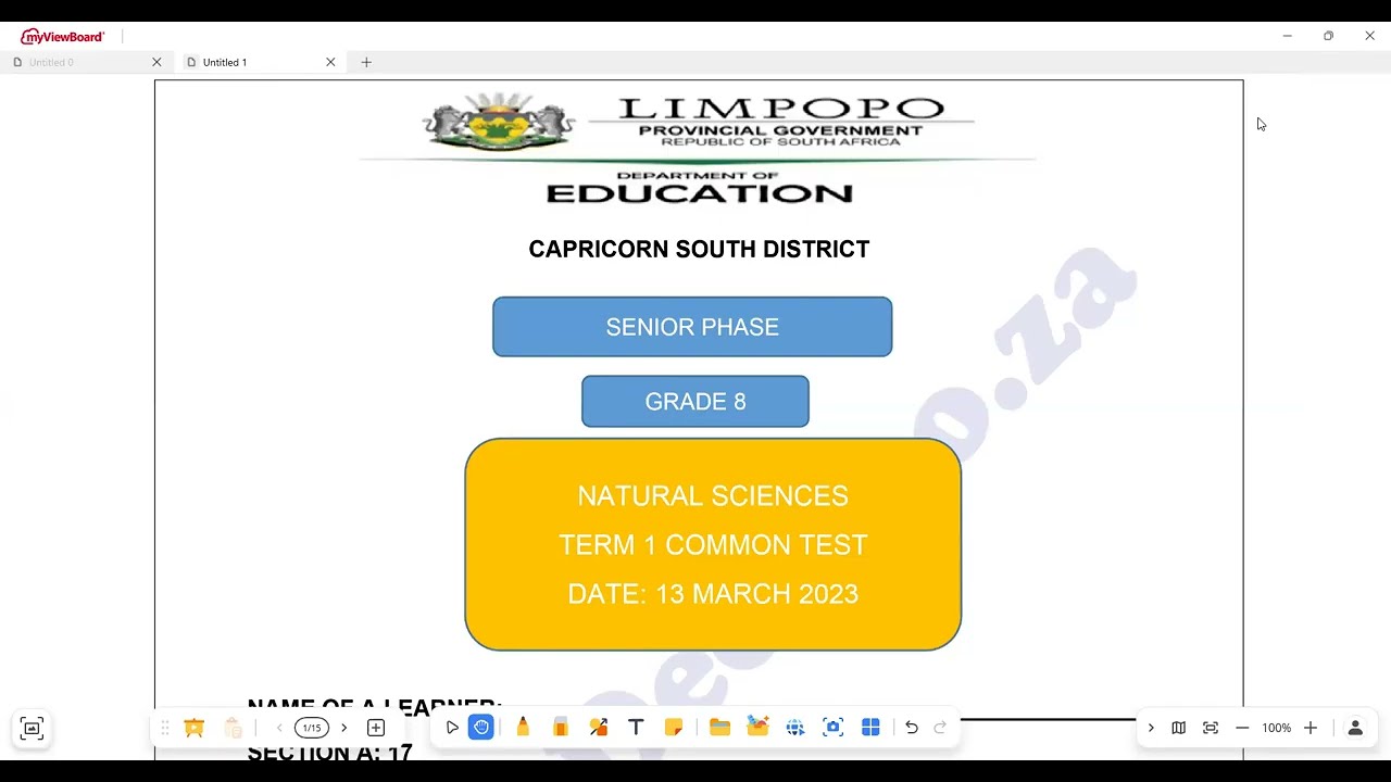 Natural Sciences Grade 8 March Exam Term 1 2023