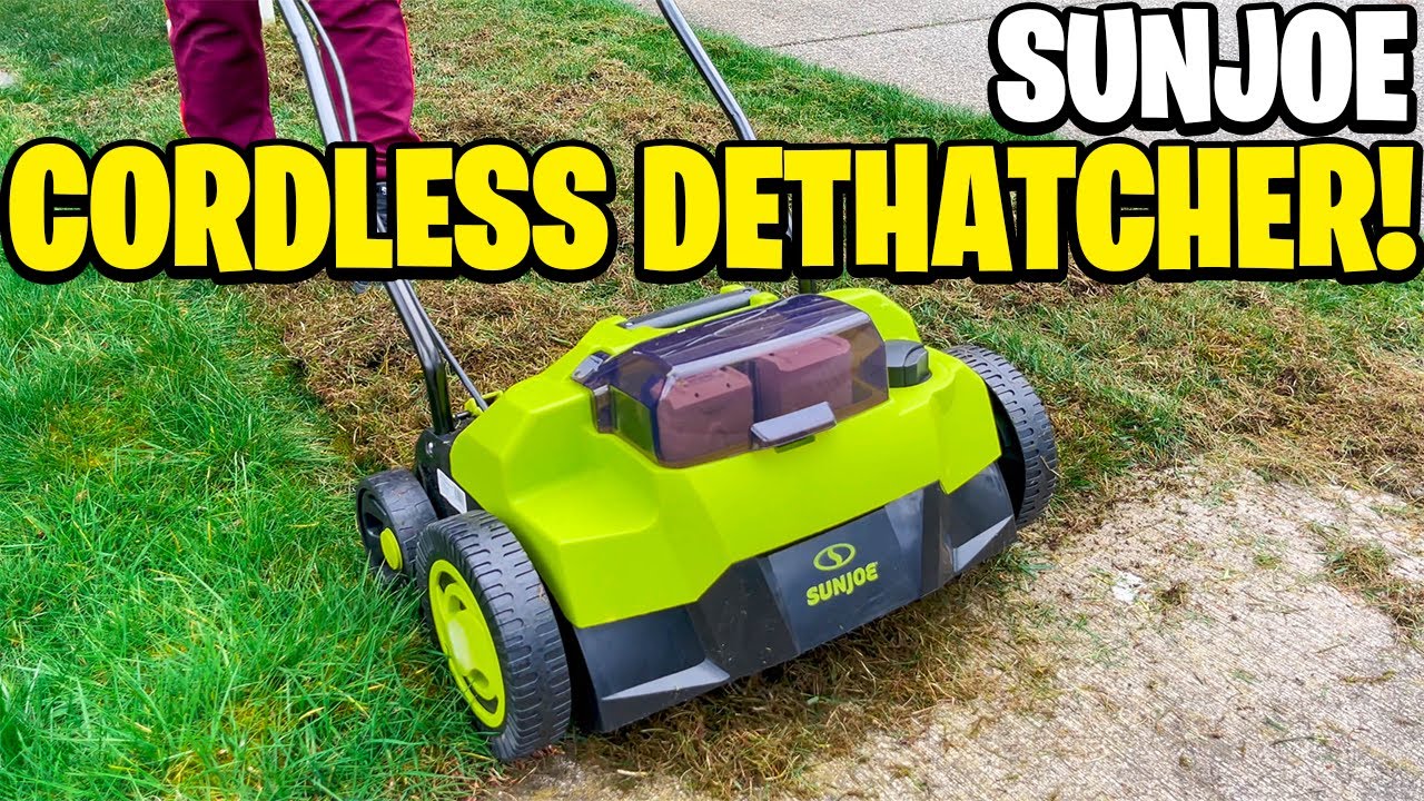 Sun Joe Cordless Dethatcher! 5-Depth Positions - 15-inch Brushless Motor! Edging and mowing too!🌚😂🤙🏾