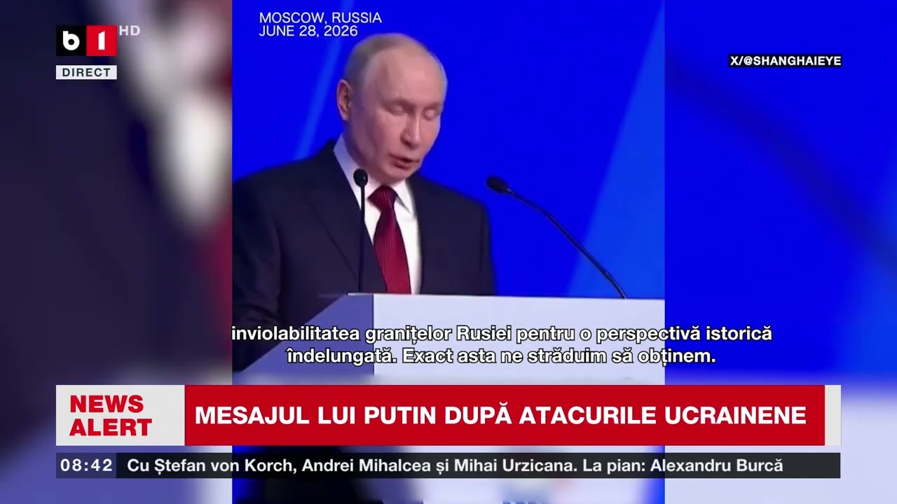 PUTIN, DISCURS după atacul UCRAINEI CU DRONE