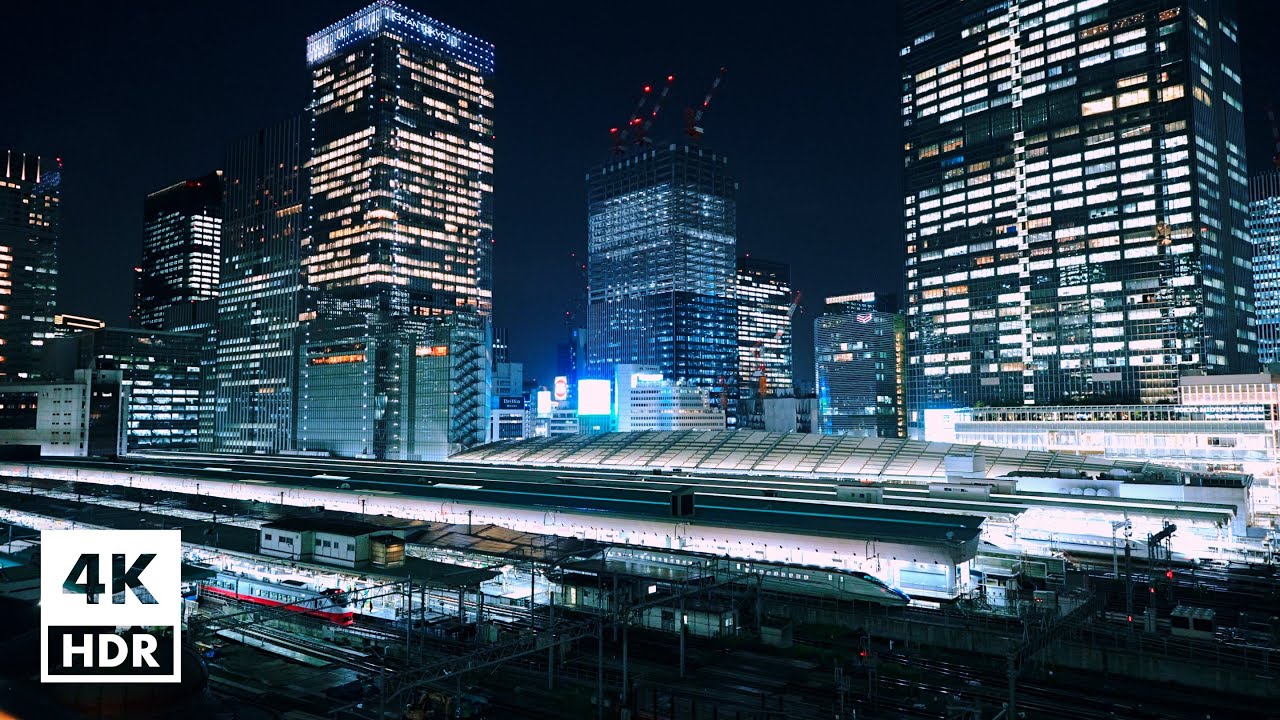 A night in Marunouchi, Tokyo | 4K HDR with Japanese ambience