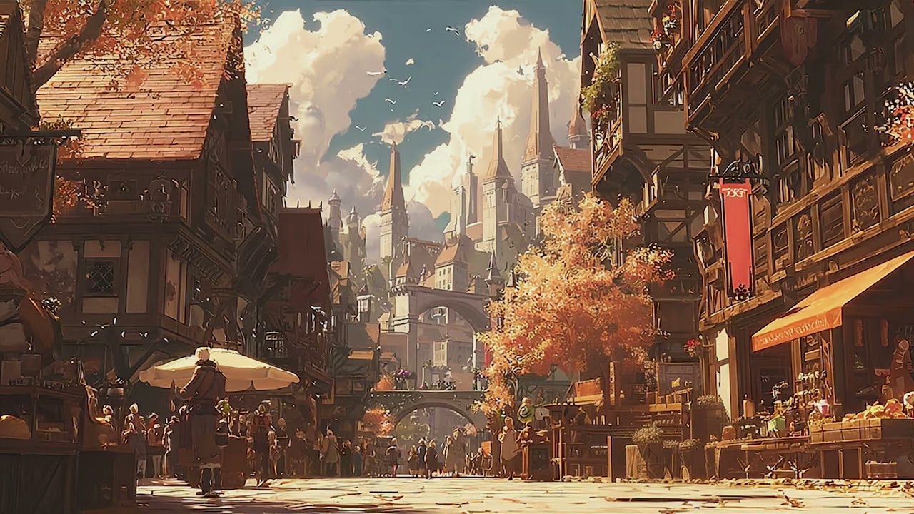 [playlist] 평화로운 중세 판타지 음악_중세마을의 오후 (with. Ambience sound) | Medieval Fantasy Music, Healing