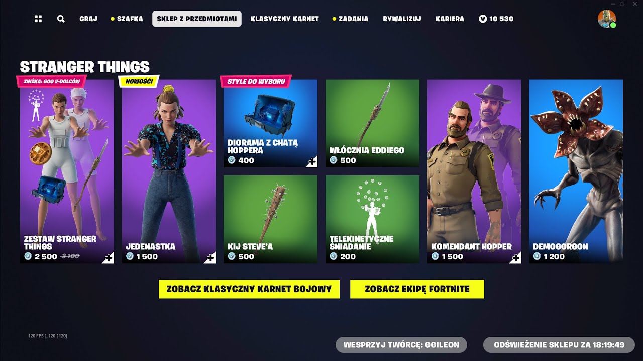 SKLEP FORTNITE 6.11.2023 *JEDENASTKA NOWY SKIN, DEMOGORGON, KOMENDANT HOPPER*