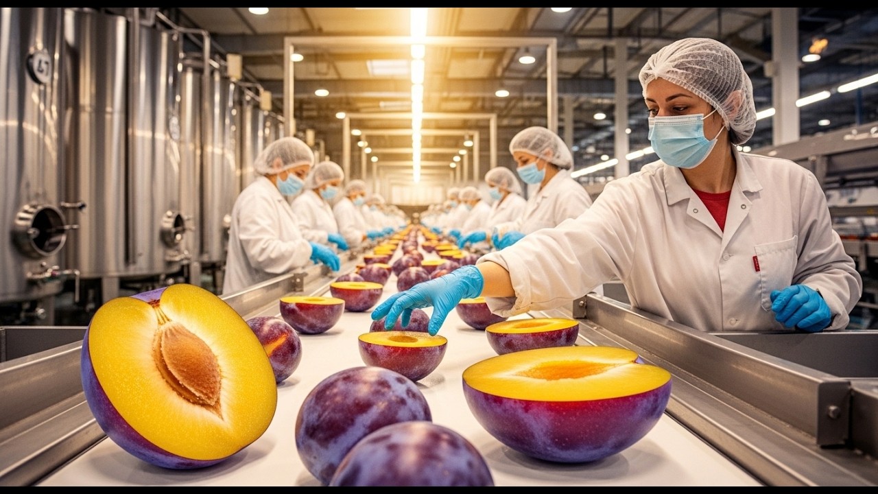 PKInside a Modern Plum Jam & Freeze-Dried Plum Factory: From Farm to Dessert (Whole Process)