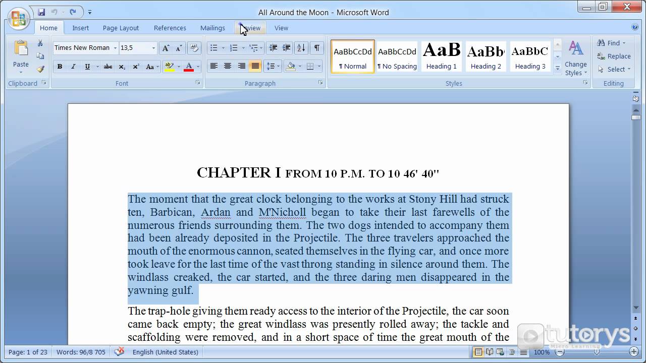 How to see the statistics of a Word 2007 document?