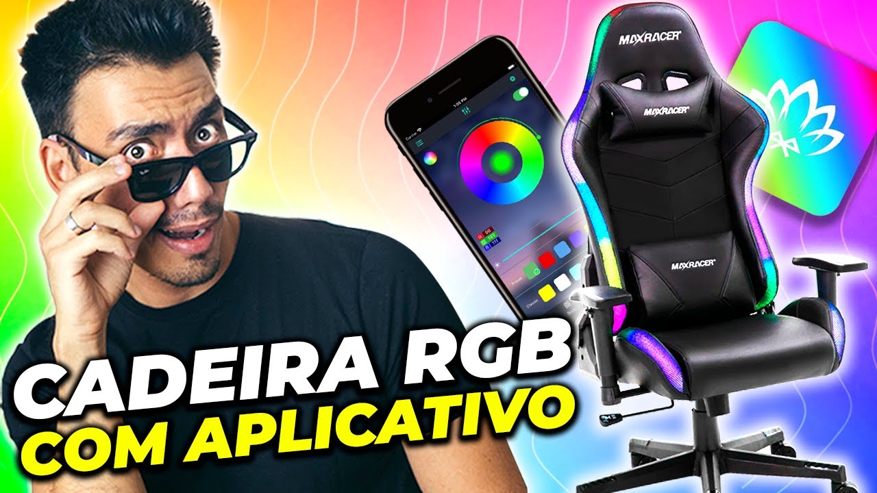 😱 CADEIRA GAMER RGB CONTROLADA POR APLICATIVO - Khroma MaxRacer [ REVIEW ] LED