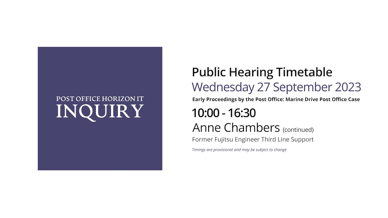 Anne Chambers - Day 68 AM (27 September 2023) - Post Office Horizon IT Inquiry