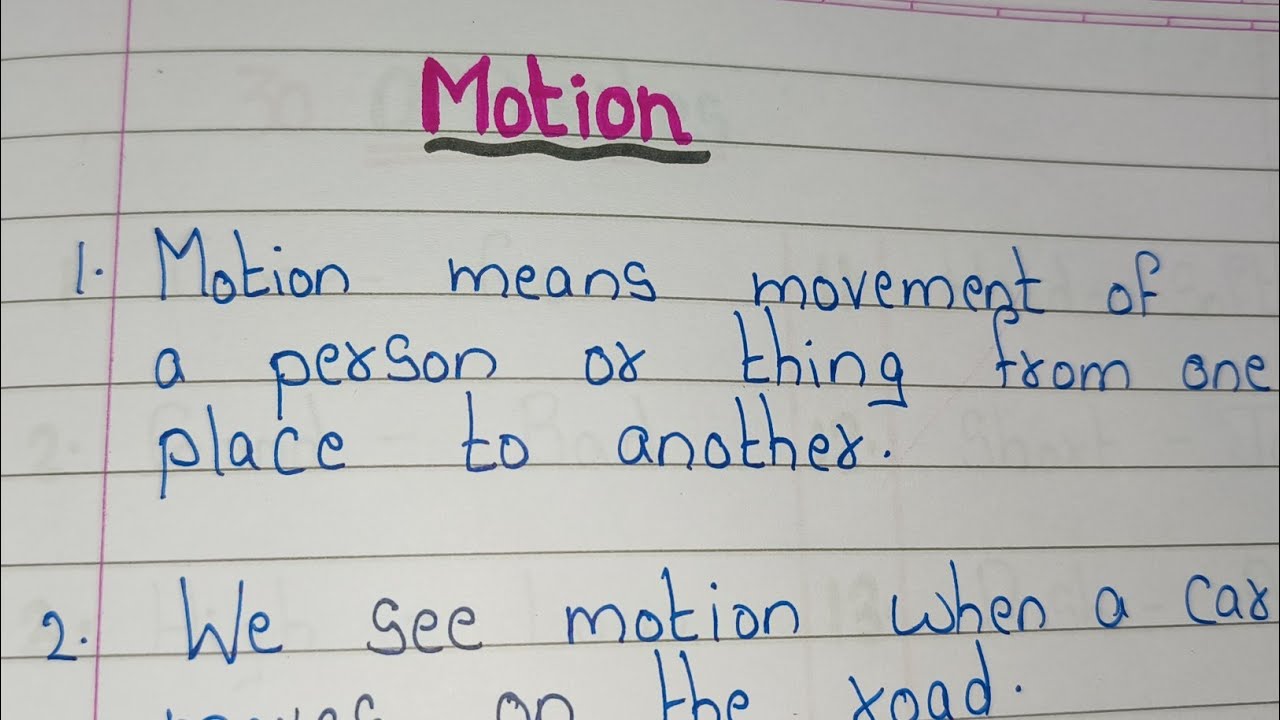 10 Lines on Motion // Essay on Motion in english// About Motion 