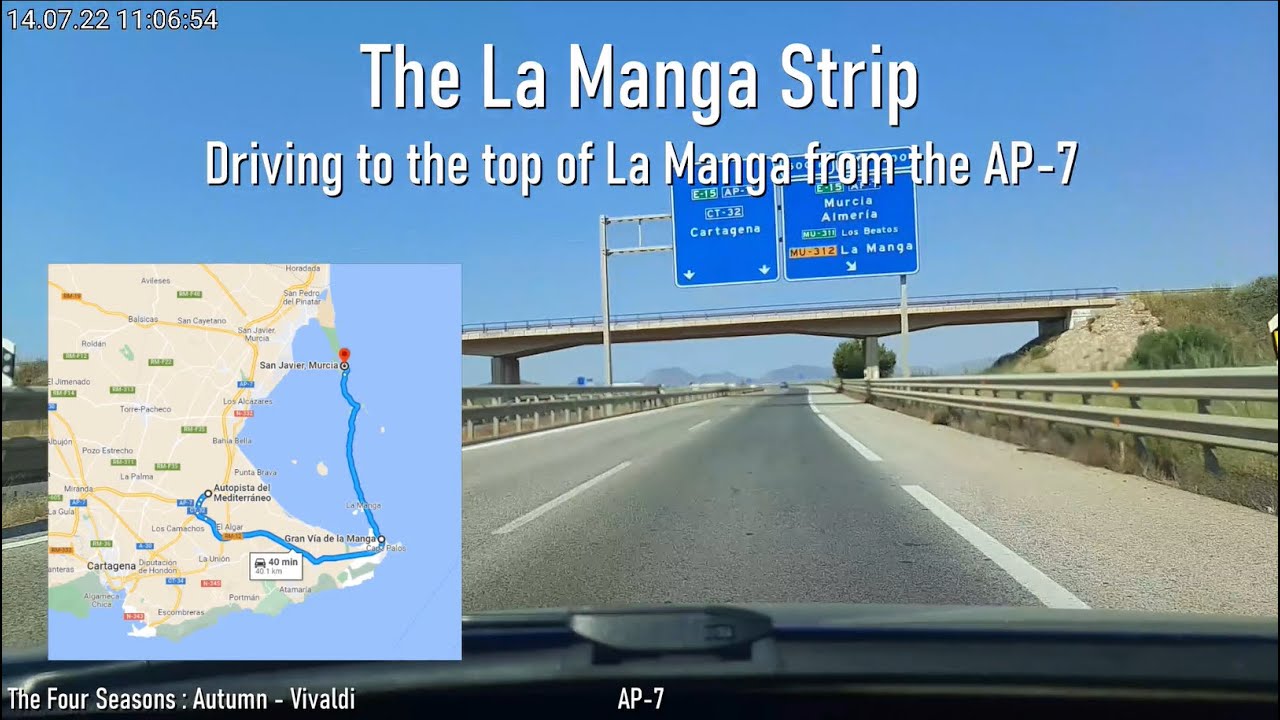 Driving to La Manga and all the way up the strip, Spain