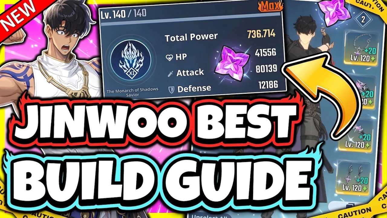BEST SUNG JINWOO BUILD GUIDE! Stats / Artifacts / Weapons / Gems Power & More [Solo Leveling: Arise]