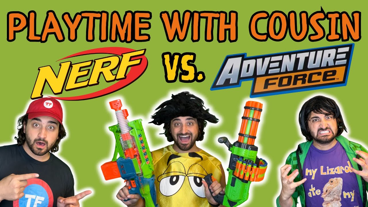 Nerf против Adventure Force | Игра с кузеном