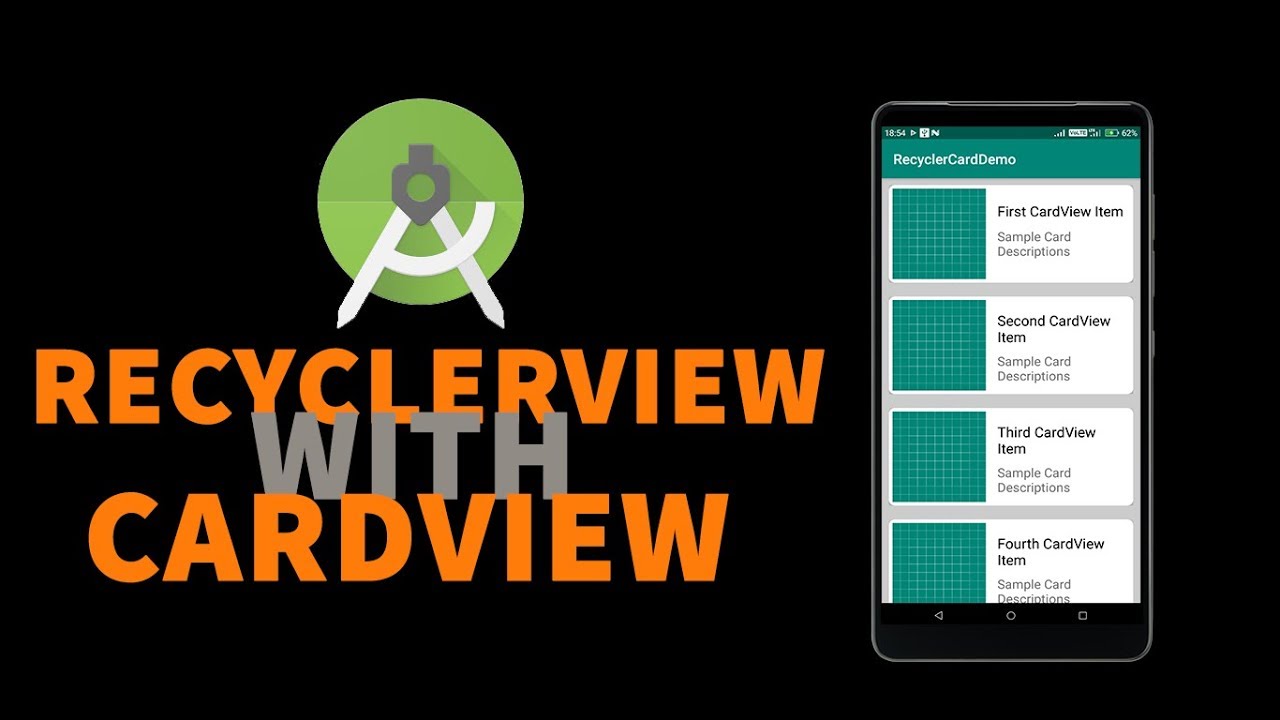Simple RecyclerView with CardView Tutorials in Android Studio