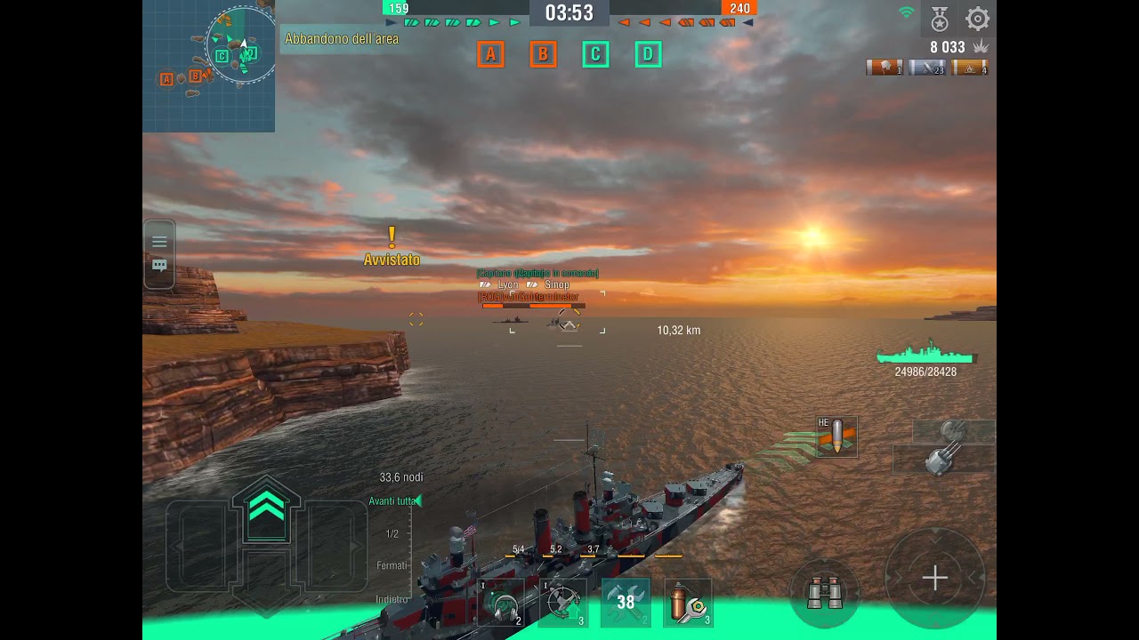 WORLD OF WARSHIPS BLITZ &ndash; FULL MATCH &ndash; USA BROOKLYN CRUISER KILLED WOW IPAD BLITZ (No Commentary)