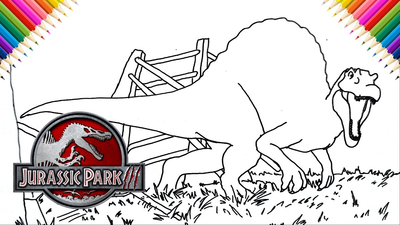 SPINOSAURUS Drawing - JURASSIC PARK | Drawing and Coloring