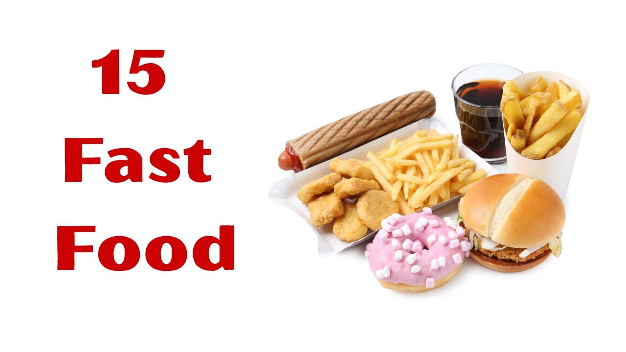 🍕15  Fast Food Names  🍔| 15 Yummy Fast Food Names 🍩