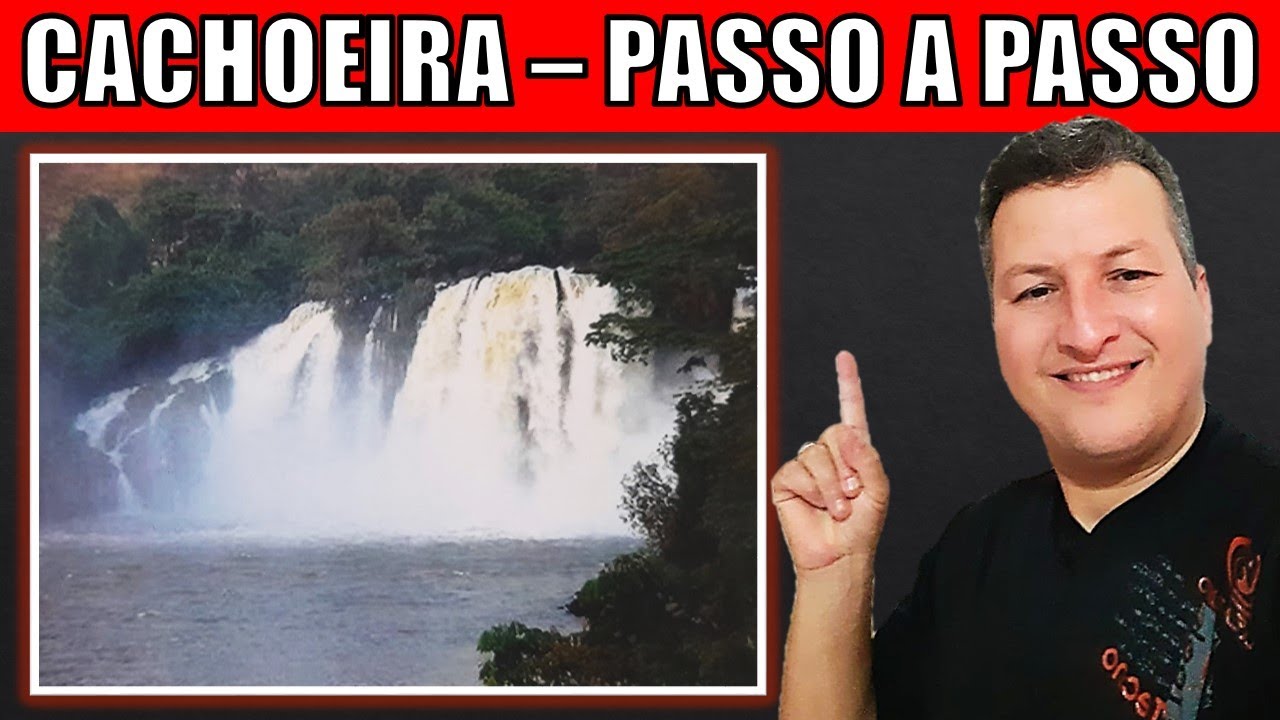 COMO PINTAR UMA CACHOEIRA PASSO A PASSO - PINTURA EM TELA