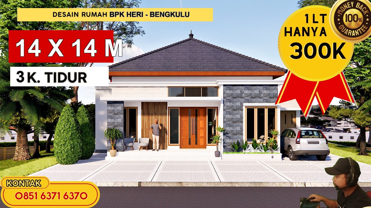 Desain Rumah Minimalis 5.5x12 M  (1 lantai ) Bpk Heri  - Jasa Desain Rumah Bengkulu