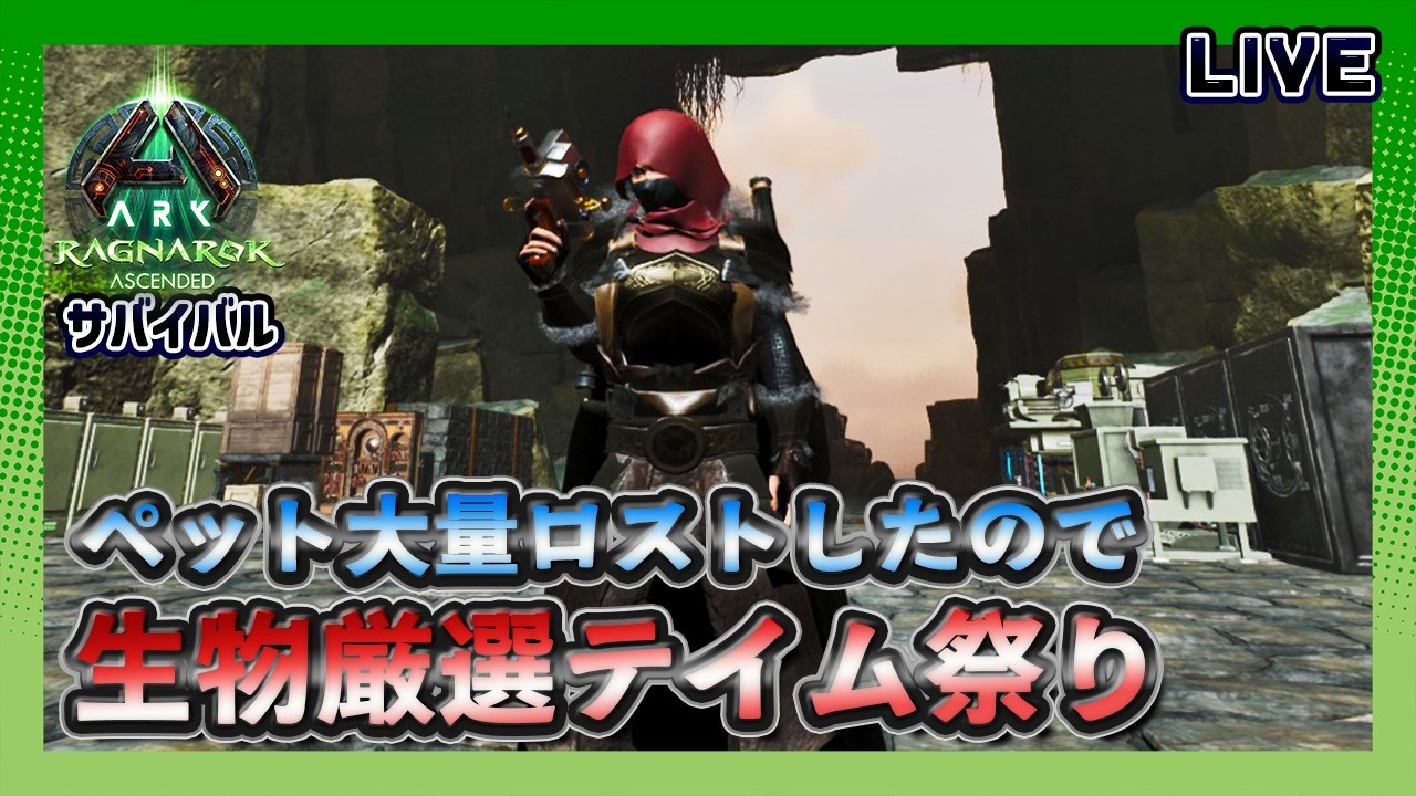 【ASA:Ragnarok】ペット大量ロストしたので｢厳選テイム祭り開催！｣常設スト鯖サバイバル【非公式PVE】【LIVE】