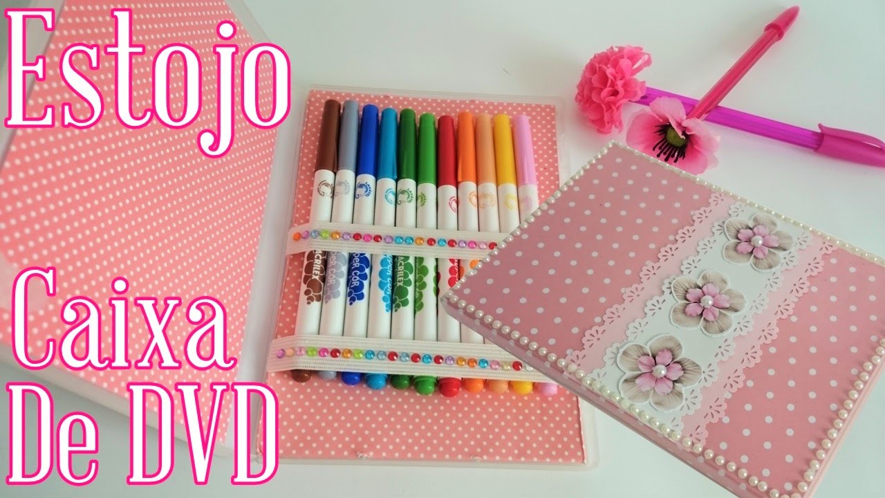 Estojo Feito Com Caixa de DVD ♥ Volta às aulas ♥ Viviane Magalhães