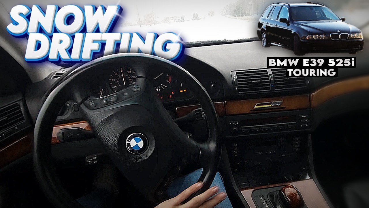 BMW E39 Touring POV Snow Street Drifting | RAW Exhaust Sound