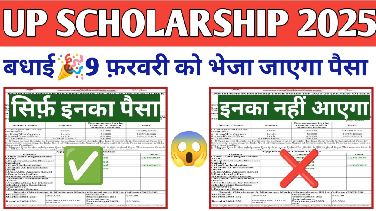 UP Scholarship Payment Update 2025-26 | UP Scholarship Paisa Kab Aayega 2025-26 