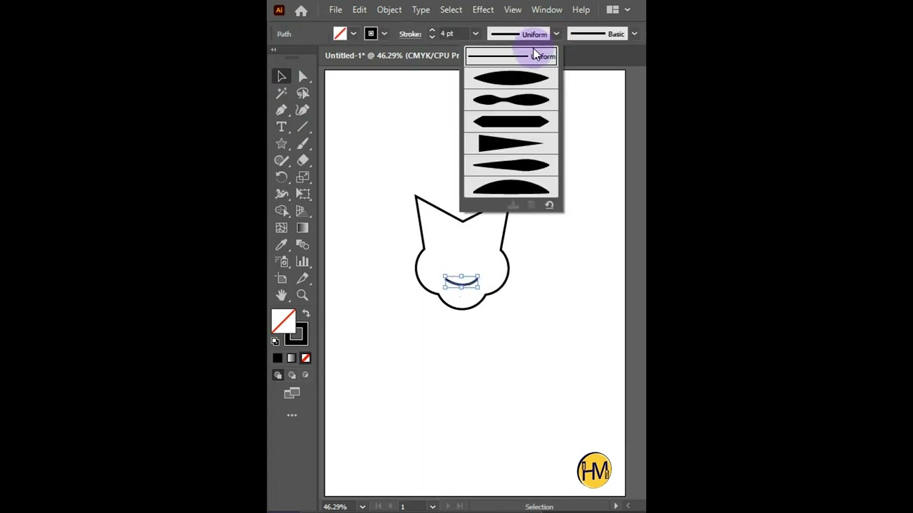 How to make cat logo design in illustrator/ tutorial