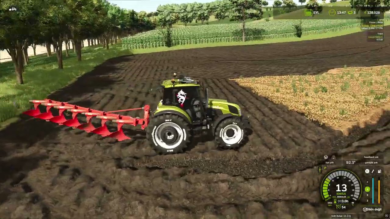 fs25 de tarla pulluk da hasat yaptık