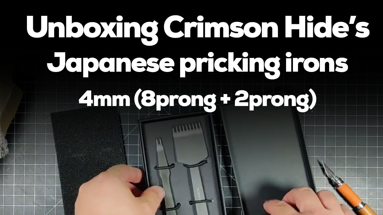 Unboxing Crimson Hide's Japanese 4mm pricking irons (8prong & 2prong)