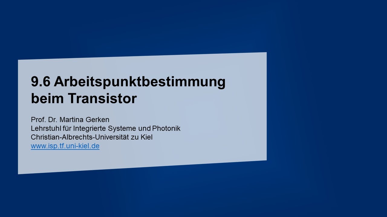 9.6 Arbeitspunktbestimmung beim Transistor