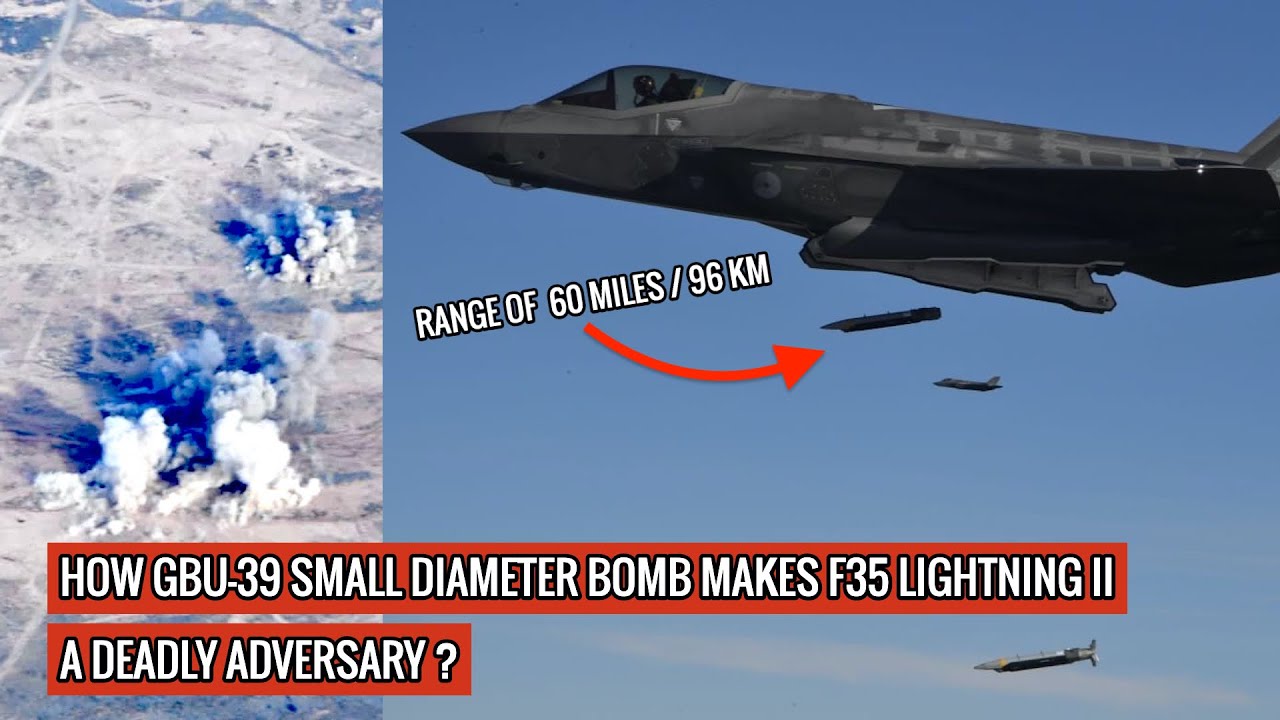 SINGLE F-35 EVEN IN STEALTH CONFIGURATION DROPS 8 GBU-39 SMALL DIAMETER BOMB ON TARGET ACCURATELY!