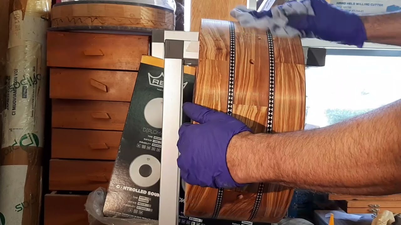 Rullante in olivo 24 doghe Orizzontali spessore 15mm. #snare #remodrumheads #drums 