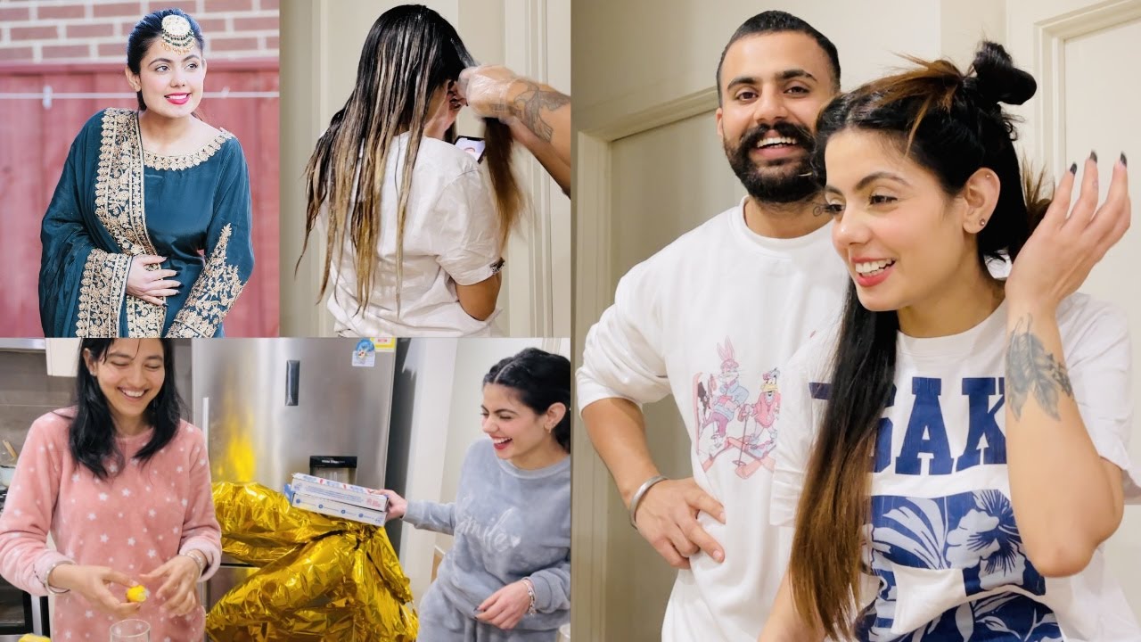 BLONDE HAIR TRANSFORMATION | HUSBAND DID MY HAIR COLOUR |  NEW LOOK | INDER & KIRAT