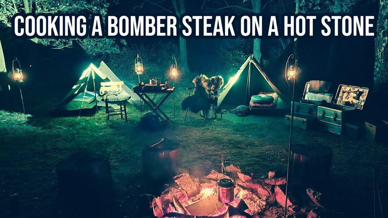 Cooking A Bomber Steak On A Hot Stone