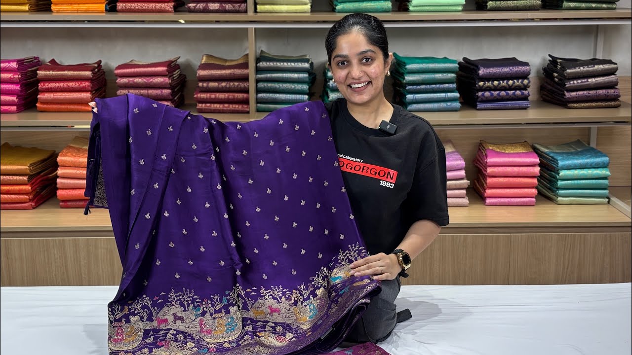 SOLD OUT Semi-Banarasi Crepe Satin Silk Sarees | ₹ 5,100/- | Website Exclusive 