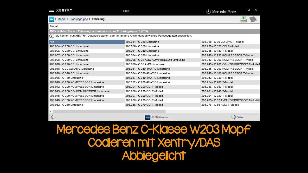 Mercedes C-Klasse W203 Mopf Abbiegelicht freischalten