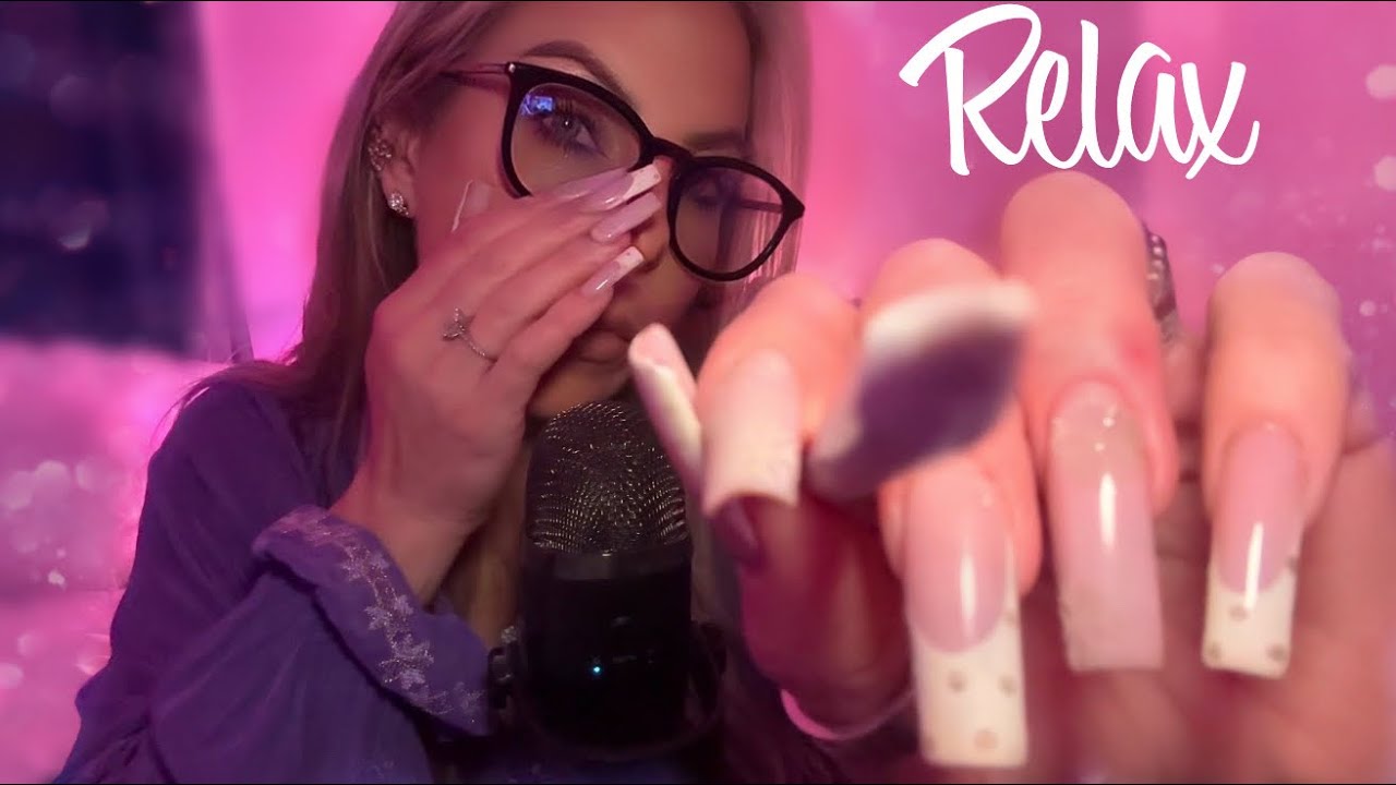 ASMR CLICKY Whispering & Counting The Freckles On Your Face With XL Nails Glasses Tapping