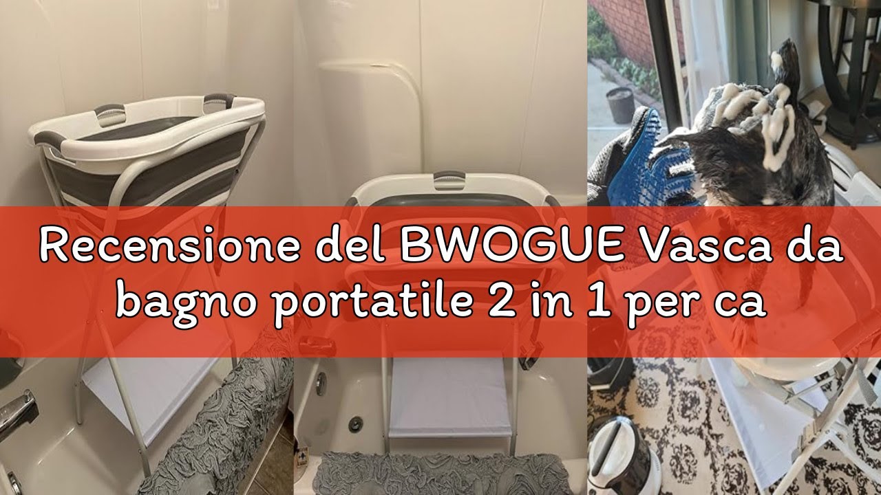 Recensione del BWOGUE Vasca da bagno portatile 2 in 1 per cani, rialzata, pieghevole, con foro di dr