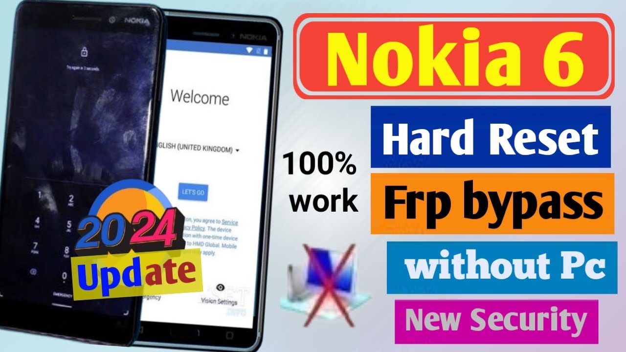 Nokia 6 Frp  bypass without pc || Nokia 6 hard reset  || Nokia 6 pattern lock unlock without pc